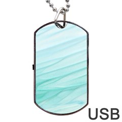 Blue Texture Seawall Ink Wall Painting Dog Tag Usb Flash (one Side) by Nexatart