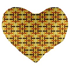 Ethnic Traditional Vintage Background Abstract Large 19  Premium Heart Shape Cushions by Nexatart