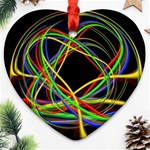 Ball Abstract Pattern Lines Heart Ornament (Two Sides) Front