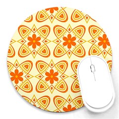 Background Floral Forms Flower Round Mousepads by Nexatart