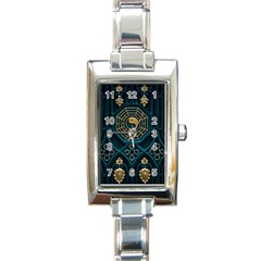 Ying Yang Abstract Asia Asian Background Rectangle Italian Charm Watch by Nexatart