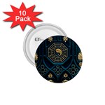 Ying Yang Abstract Asia Asian Background 1.75  Buttons (10 pack) Front