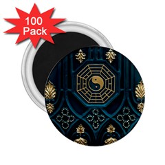 Ying Yang Abstract Asia Asian Background 2 25  Magnets (100 Pack)  by Nexatart