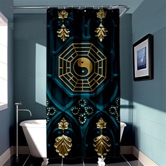 Ying Yang Abstract Asia Asian Background Shower Curtain 36  X 72  (stall)  by Nexatart