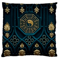 Ying Yang Abstract Asia Asian Background Large Cushion Case (one Side) by Nexatart