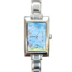 Background Art Abstract Watercolor Rectangle Italian Charm Watch