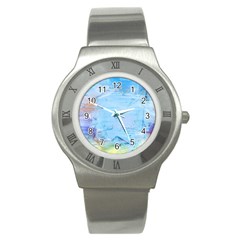 Background Art Abstract Watercolor Stainless Steel Watch