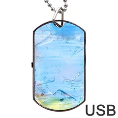 Background Art Abstract Watercolor Dog Tag USB Flash (One Side)