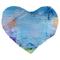 Background Art Abstract Watercolor Large 19  Premium Heart Shape Cushions by Nexatart