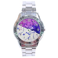 Art Painting Abstract Spots Stainless Steel Analogue Watch by Nexatart