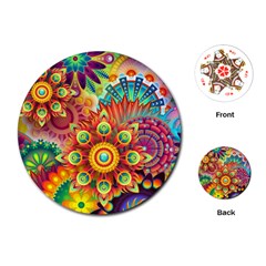 Colorful Abstract Background Colorful Playing Cards (round)  by Nexatart