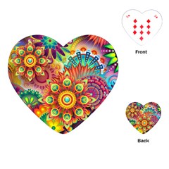 Colorful Abstract Background Colorful Playing Cards (heart)  by Nexatart