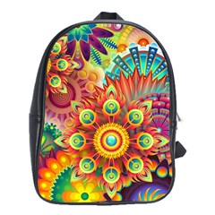 Colorful Abstract Background Colorful School Bag (xl)