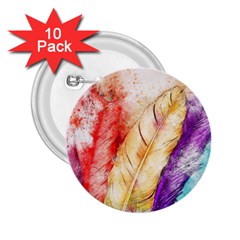 Feathers Bird Animal Art Abstract 2 25  Buttons (10 Pack)  by Nexatart