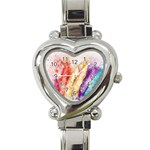 Feathers Bird Animal Art Abstract Heart Italian Charm Watch Front