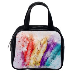 Feathers Bird Animal Art Abstract Classic Handbags (one Side) by Nexatart