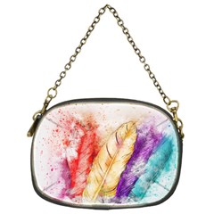 Feathers Bird Animal Art Abstract Chain Purses (one Side)  by Nexatart