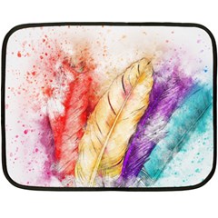 Feathers Bird Animal Art Abstract Fleece Blanket (mini) by Nexatart