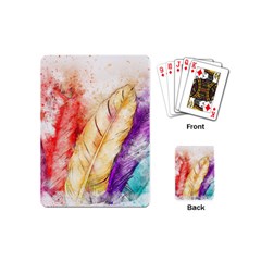 Feathers Bird Animal Art Abstract Playing Cards (mini)  by Nexatart