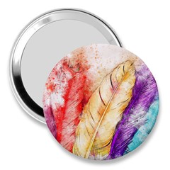 Feathers Bird Animal Art Abstract 3  Handbag Mirrors by Nexatart