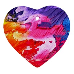 Abstract Art Background Paint Heart Ornament (two Sides) by Nexatart