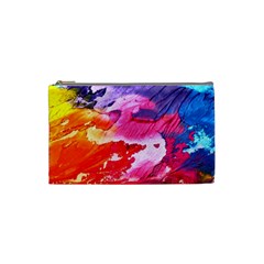 Abstract Art Background Paint Cosmetic Bag (small)  by Nexatart