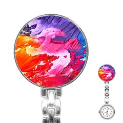 Abstract Art Background Paint Stainless Steel Nurses Watch by Nexatart