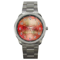 Background Art Abstract Watercolor Sport Metal Watch by Nexatart