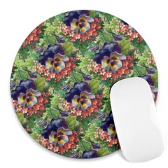 Background Square Flower Vintage Round Mousepads by Nexatart