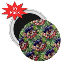 Background Square Flower Vintage 2 25  Magnets (10 Pack)  by Nexatart