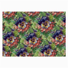 Background Square Flower Vintage Large Glasses Cloth (2-side) by Nexatart