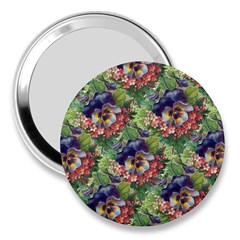 Background Square Flower Vintage 3  Handbag Mirrors by Nexatart