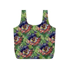 Background Square Flower Vintage Full Print Recycle Bags (s)  by Nexatart