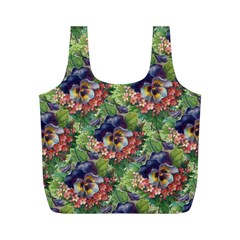 Background Square Flower Vintage Full Print Recycle Bags (m)  by Nexatart