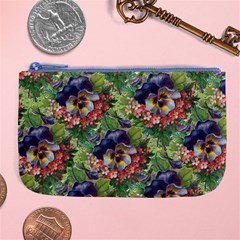 Background Square Flower Vintage Large Coin Purse by Nexatart