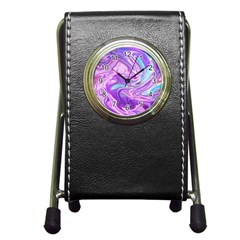 Abstract Art Texture Form Pattern Pen Holder Desk Clocks by Nexatart