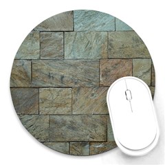 Wall Stone Granite Brick Solid Round Mousepads by Nexatart