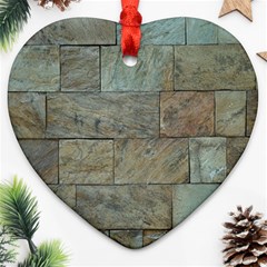 Wall Stone Granite Brick Solid Ornament (heart) by Nexatart