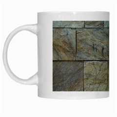 Wall Stone Granite Brick Solid White Mugs by Nexatart