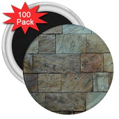 Wall Stone Granite Brick Solid 3  Magnets (100 Pack) by Nexatart