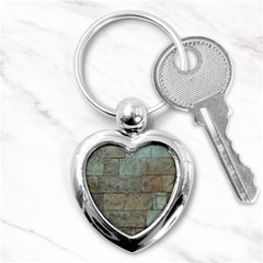 Wall Stone Granite Brick Solid Key Chains (heart)  by Nexatart