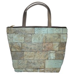 Wall Stone Granite Brick Solid Bucket Bags by Nexatart