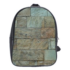 Wall Stone Granite Brick Solid School Bag (large) by Nexatart