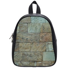 Wall Stone Granite Brick Solid School Bag (small) by Nexatart