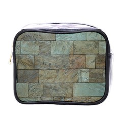 Wall Stone Granite Brick Solid Mini Toiletries Bags by Nexatart