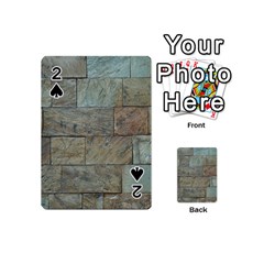 Wall Stone Granite Brick Solid Playing Cards 54 (mini)  by Nexatart