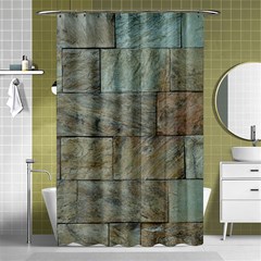 Wall Stone Granite Brick Solid Shower Curtain 48  X 72  (small)  by Nexatart