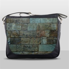 Wall Stone Granite Brick Solid Messenger Bags by Nexatart