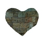 Wall Stone Granite Brick Solid Standard 16  Premium Heart Shape Cushions Front