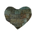 Wall Stone Granite Brick Solid Standard 16  Premium Heart Shape Cushions Back